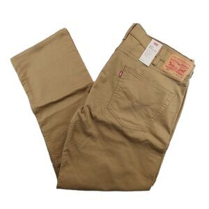 Levis 505 Mens 40X30 NWT Regular Stretch Fit Brown Khaki Tan Beige Jeans